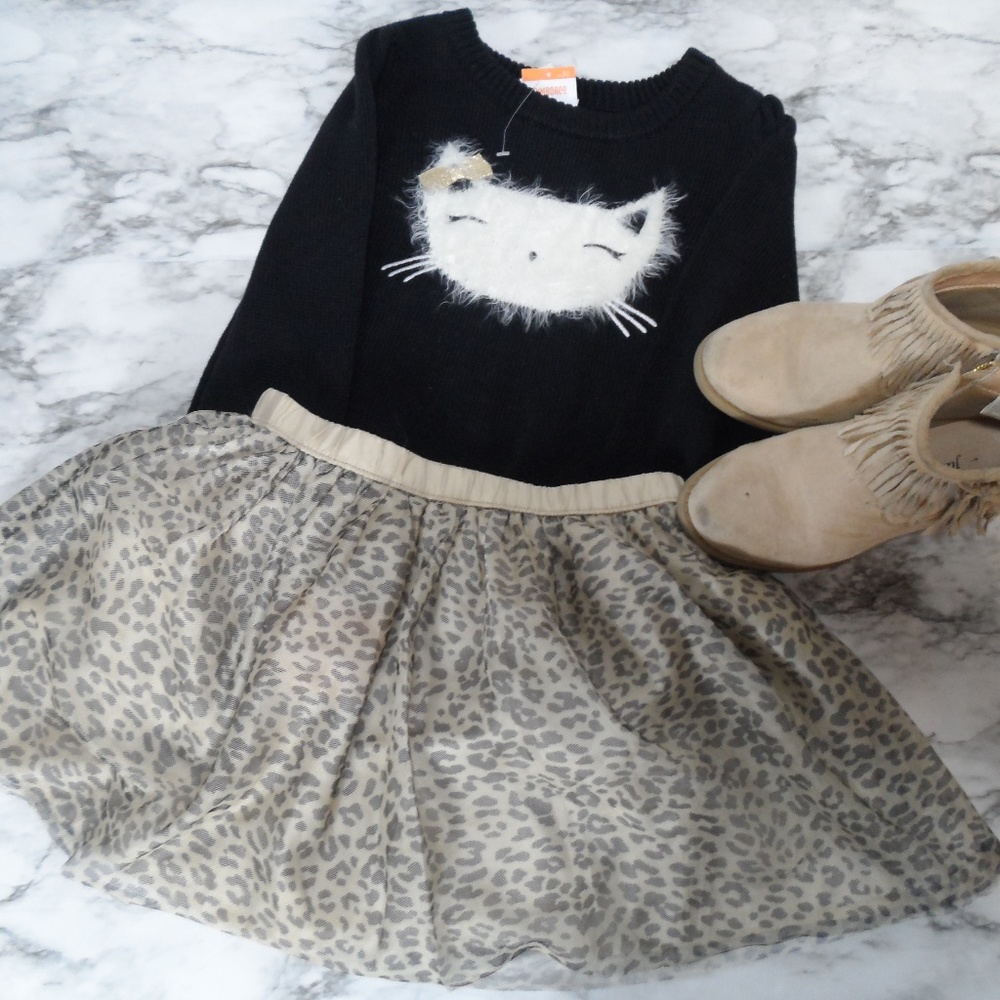 Gymboree tan and black leopard print tutu